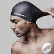 不勒头、护耳防水：TOSWIM 拓胜 男士高弹防水泳帽