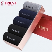 TRiES 才子 5016A 男士中筒棉 礼盒5双装  券后19.9元