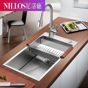 NILLOS 尼洛施  N6840 304不锈钢手工水槽 8件套