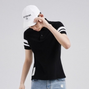 GXG男装 2018夏季新品保罗衫印花港风翻领短袖POLO衫男#182824626