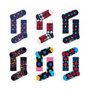 袜子界时尚担当，Happy Socks 男士中筒袜 6双装 prime会员凑单免费直邮
