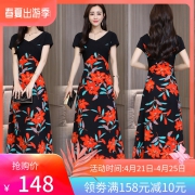 2019夏季新款雪纺拼接印花连衣裙 券后128元