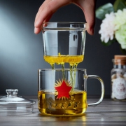 全度玻璃水杯家用加厚耐热大容量玻璃茶杯带把杯子创意怀旧杯茶缸