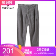 马克华菲潮流灰色灯芯绒九分裤子 特价268下单立抢