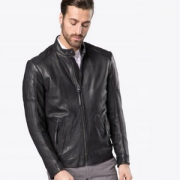 限L码，HUGO BOSS 雨果博斯 Jeepo1 男士立领绗缝格纹羊皮夹克 Prime会员免费直邮含税