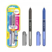 Paper Mate 缤乐美 P3 中性笔 0.5mm 吸塑卡片装 黑+蓝色2支 *5件