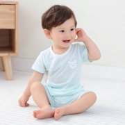 夏季短袖T恤宝宝套装男童短裤女童新生婴儿衣服纯棉两件套夏装薄