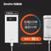 Besiter 倍斯特 BST-K6X 聚合物移动电源 20000mAh 白色