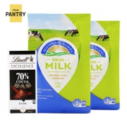 临期品、至六月： Australian Dairies 澳得瑞 脱脂成人奶粉 1kg*4袋+瑞士莲 70%黑巧克力 100g*2盒 11 0.7元包邮（需用券）