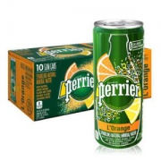 Perrier 气泡矿泉水 橘子味 250ml*30罐 *3件