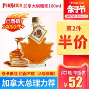 加拿大进口 PurNatur 纯枫叶糖浆 100ml 59元包邮