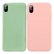 简约纯色iPhoneX手机壳Xr苹果Max抹茶绿硅胶软壳7/8plus情侣6sp女