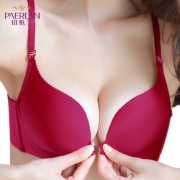 珀依兰 无钢圈前扣女文胸夏季运动型背心式 一片式无痕聚拢内衣