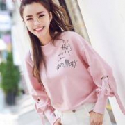 韩都衣舍 女士春秋新款chic系带灯笼袖卫衣