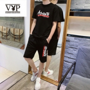 花花公子贵宾短袖T恤男夏季薄款男士休闲套装韩版潮流半袖衣服