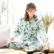 有机麻麻月子服孕妇睡衣哺乳衣纱布纯棉春秋产后喂奶家居服夏薄款
