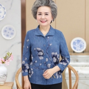 中老年人春装衬衫+裤子两件套