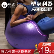 中欧 健身瑜伽球 55cm 送配件 16.9元包邮（需用券）