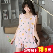 女士 无袖棉绸睡衣套装 19.9元包邮