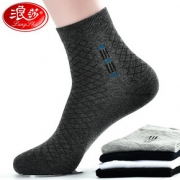 Langsha 浪莎 男士秋冬纯棉中筒棉袜（防臭款） 混色 保暖吸汗