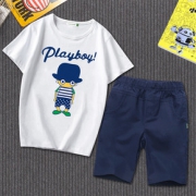 童装男童套装2019新款夏装儿童短袖T恤中大童衣服纯棉短裤韩版潮