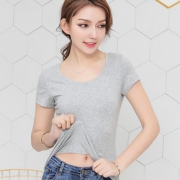 纯棉白色短袖t恤女2019新款夏装紧身ins半袖韩范上衣黑体恤修身潮