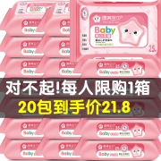 20日0点:Beautiful baby 漂亮宝贝 橄榄精华婴儿便携湿巾 25抽 20包