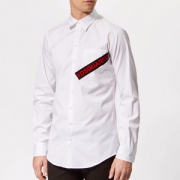 国内￥3890元，19年新款 DSQUARED2 男士logo印花纯棉长袖衬衫 2色
