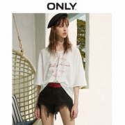 ONLY旗舰店  19新品 女士宽松字母纯棉短袖T恤