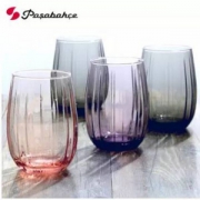 Pasabahce 帕莎 欧式彩色玻璃杯380ml*6只 送托盘