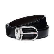 Montblanc 万宝龙 男士抛光椭圆形扣针商务休闲皮带 38157