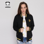 HIPANDA 你好熊猫 设计潮牌 男女同款 黑金棒球服 外套 288元