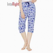 INTERIGHT 女士 全棉印花温馨典雅 家居休闲七分裤