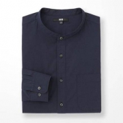 限尺码：UNIQLO 优衣库  191594 男装优质长绒棉立领衬衫