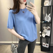 瑟诺芙 冰丝 针织衫 女 半袖t恤  19.9元包邮（需用券）
