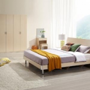 QuanU 全友 106302 现代简约卧室家具组合套装（1.8m床+2个床头柜+床垫）