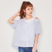Semir 森马 1D-038040002 女士条纹衬衣