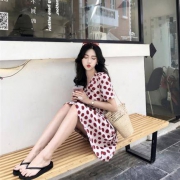 醉诗 山本初恋波点连衣裙