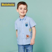 Balabala 巴拉巴拉 男童纯棉短袖衬衫