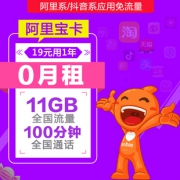 unicom 联通 阿里宝卡（11GB全国流量、免月租1年） 19元包邮