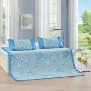 LOVO 罗莱生活出品 可折叠凉席三件套 花语之都提花冰丝席180*200cm 79元