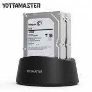PLUS会员：YottaMaster USB3.0双盘位硬盘底座 2.5/3.5英寸 黑K200U3-C 149元包邮