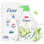 DOVE 多芬 沐浴乳 清透水润1KG+深层营润300g 58.9元
