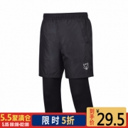 361度男装2018夏季新款假两件透气运动七分裤男 29.5元