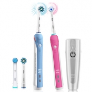 Oral-B 欧乐-B  P2000 电动牙刷 蓝色+粉色  挚臻情侣套装 2支装 568元包邮（需用券）