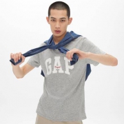 1日0点狂欢价：GAP 465014 男士纯棉logo短袖