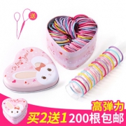 大眼妙妙 儿童高弹力发圈 100根礼盒装 送拉发针 4.9元包邮（需用券）