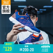 361° 2018夏季款网面透气跑鞋 671624401 深蓝/橙 到手价129元