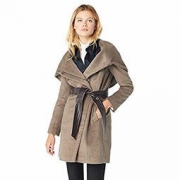 中亚Prime会员：COLE HAAN 可汗 356SW127 女士带腰带不对称羊毛大衣 341.56元+31.08元含税直邮约373元