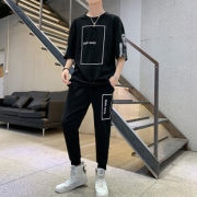 ins超火夏季时尚潮流男士短袖T恤套装 券后￥99